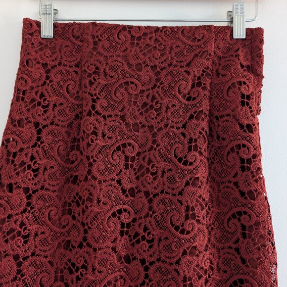 3/$30 ZARA burgundy lace pencil skirt - Picture 5 of 8